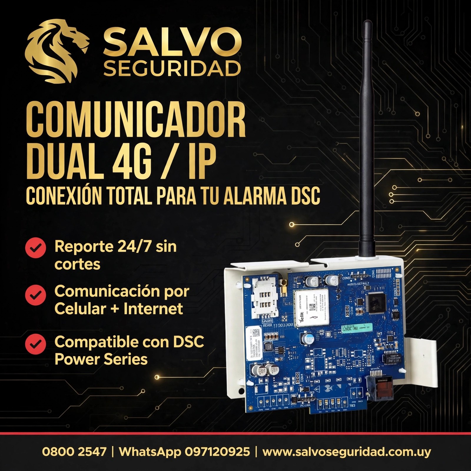 Comunicador para sistema de alarma DSC